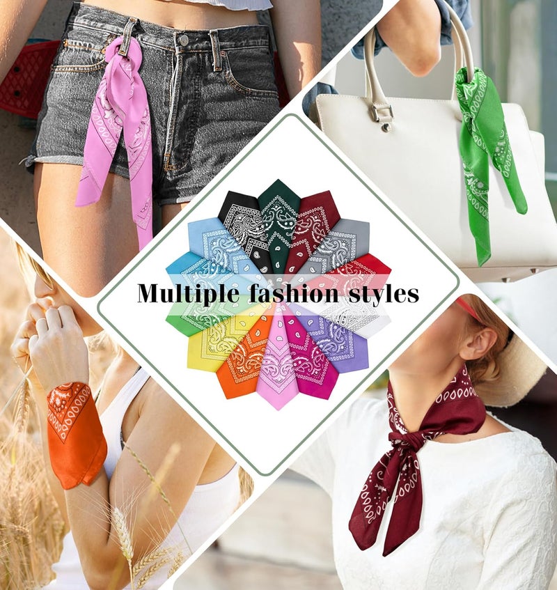 YSense 14 pieces Bandanas Paisley Print Novelty Headband Cowboy Headwraps Scarfs Hair Head Bandana for Women Men Boy Girl - Image 5